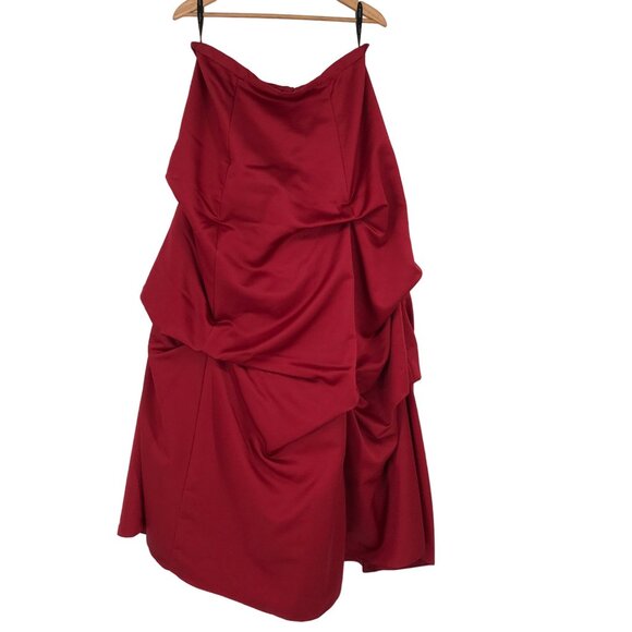 Alfred Angelo Three Piece Bridesmaid Dress Red Short Sleeve Jacket Womens 20 - Picture 3 of 16